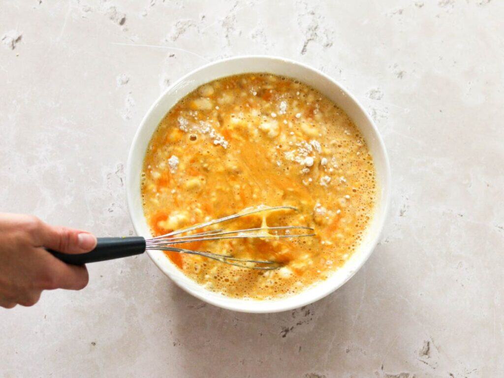 Lemon topping for sourdough lemon bars in a bowl.