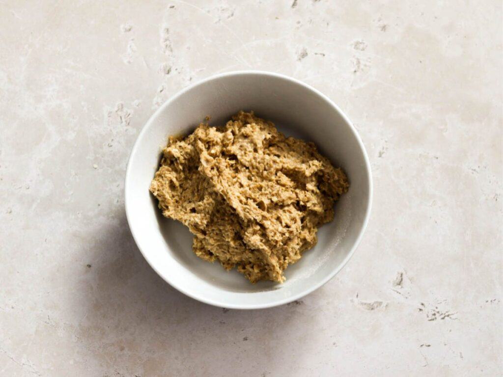 Batter for sourdough oatmeal cookies.