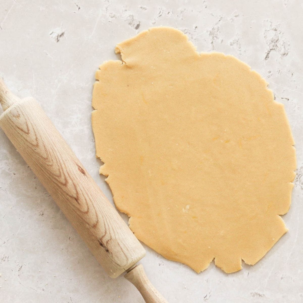 Rolled out pie crust.