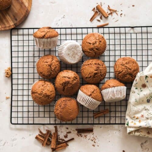 Ten sourdough cinnamon muffins.