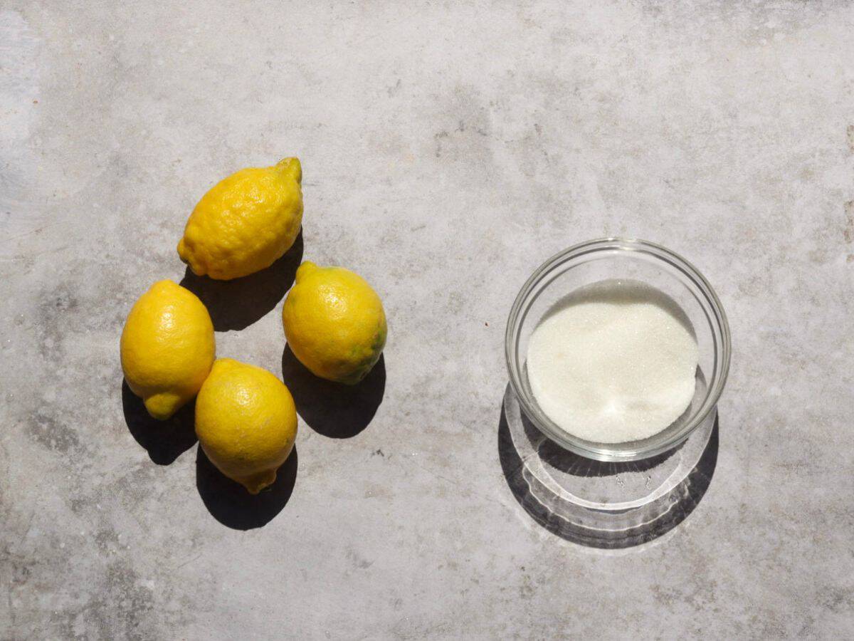 Ingredients you need to make lemon sugar.