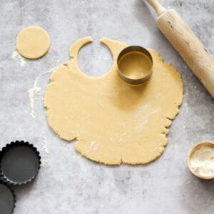 Rolled out sourdough discard pie crust.