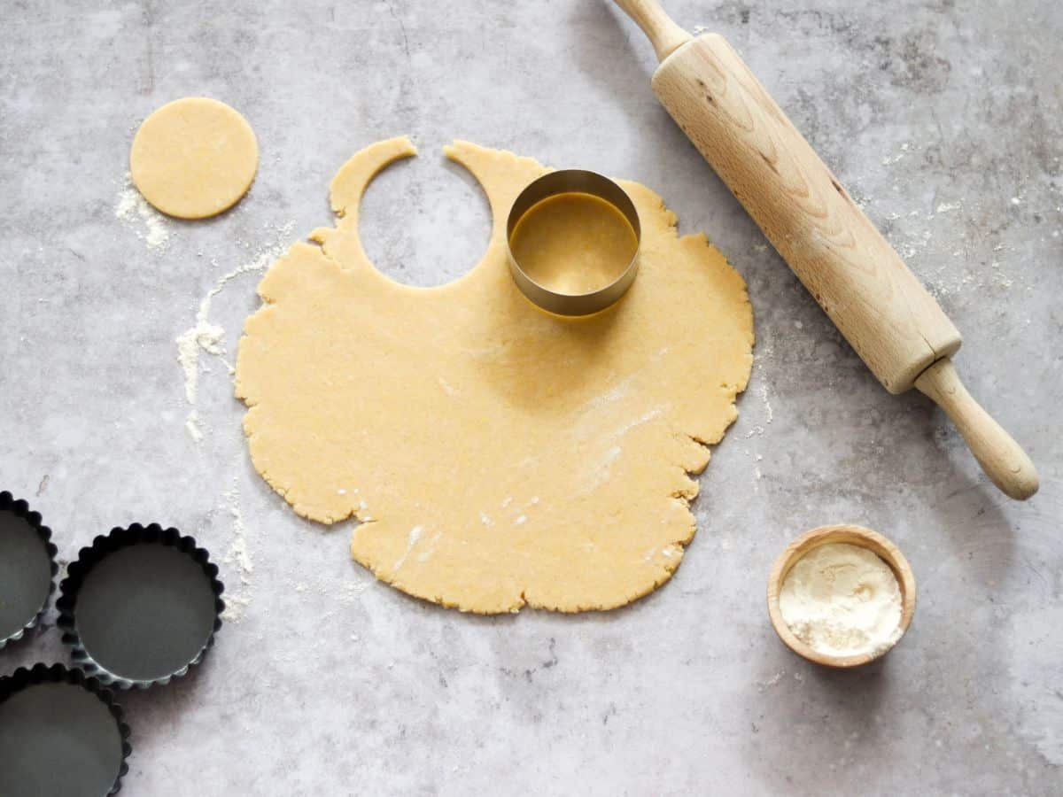 Sourdough pie crust with tartelette tins.